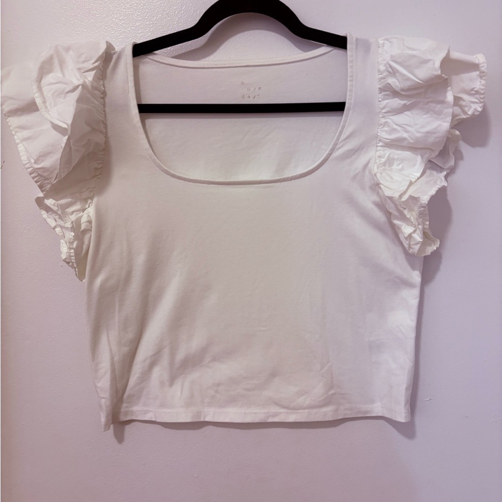 a new day White Ruffle Sleeve Blouse